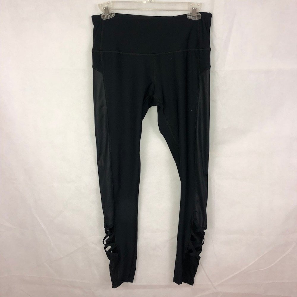 Apana Women's Black Leggings with Cutouts Sz M